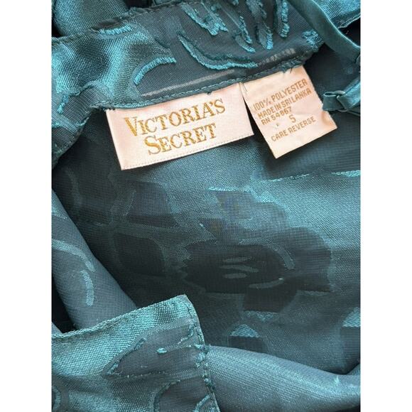 Victoria’s Secret Floral Sheer Slip Mini Babydoll Dress Lace Back Satin Bow Vtg - Picture 6 of 6